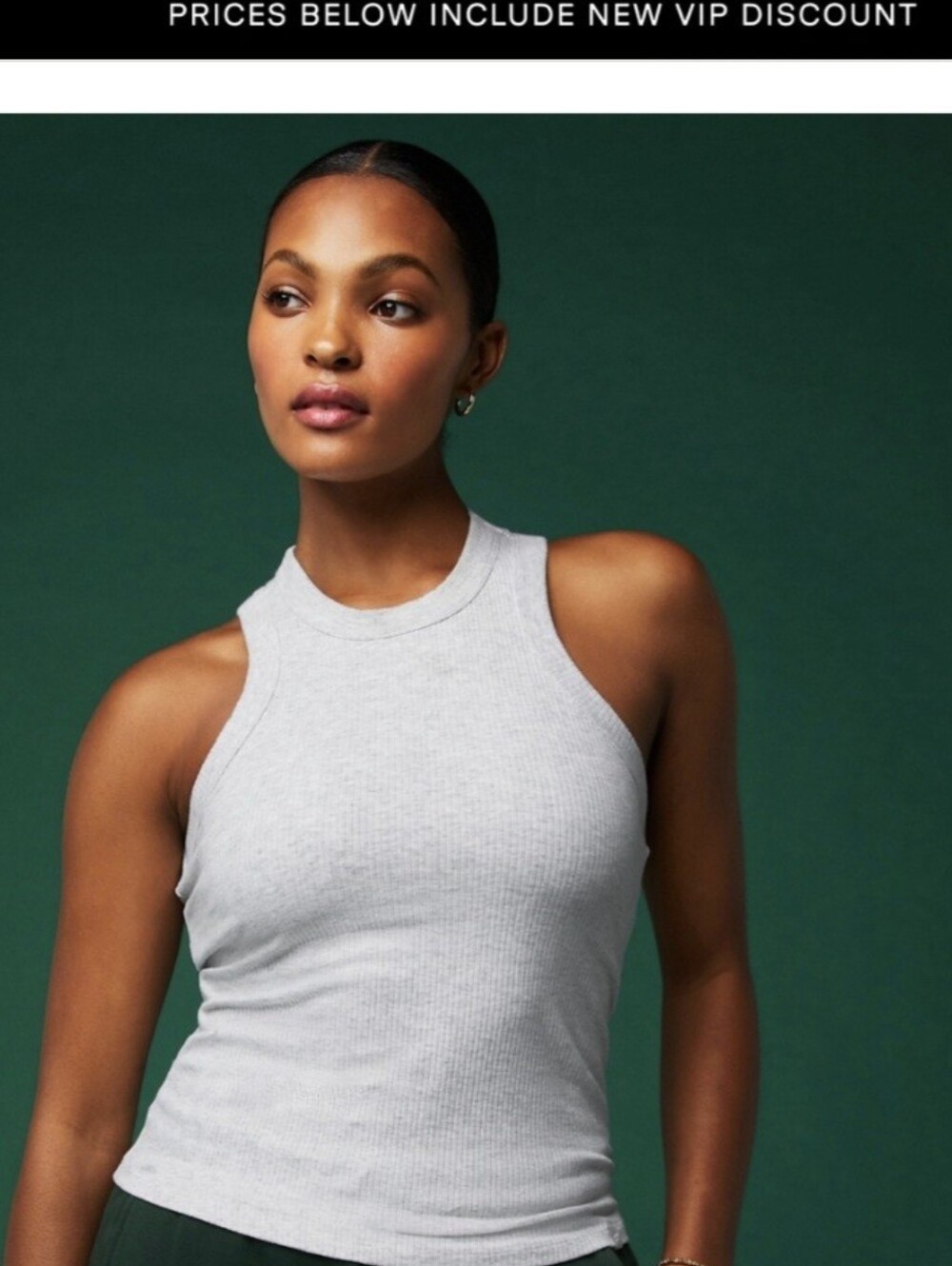 Fabletics High Neck Ribbed Tank Built-In Bra - Picture 6 of 7